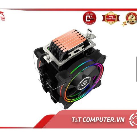 Tản nhiệt khí CPU cao cấp hãng ALSEYE 6 ống đồng 2 fan led RGB kém ống tản nhiệt cao cấp hỗ trợ đa dạng cpu