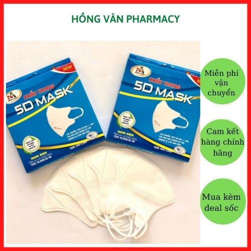 Set 10 chiếc khẩu trang 5D mask Nam Anh, kháng khuẩn, lọc bụi hiệu quả
