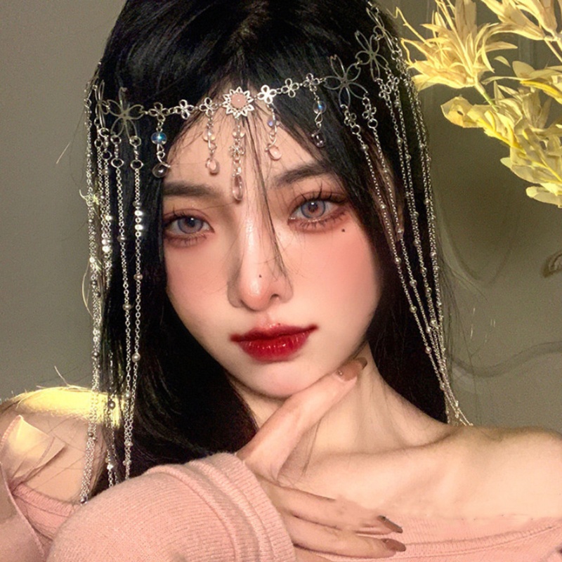 Trâm Cài Tóc Đính Đá Tua Rua Phong Cách Cổ Điển