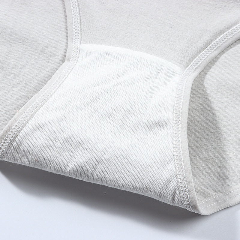 Quần Lót cotton Màu Trơn Kháng Khuẩn Lưng Vừa Không Đường May Đơn Giản Thoáng Khí Cho Nữ