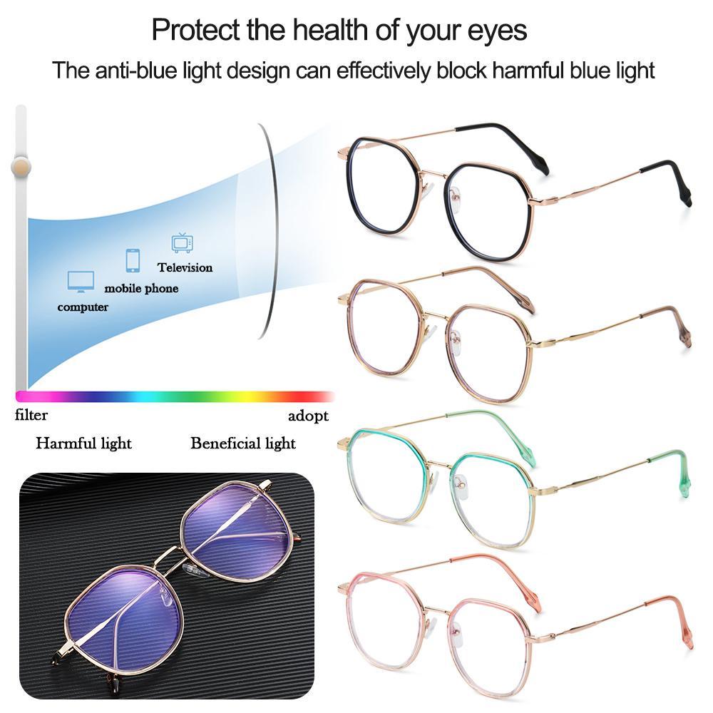 Mắt Kính Gọng Kim Loại Tròn Chống Tia UV