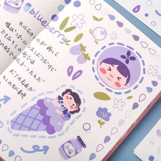 🍉Sticker dán Cô bé ham ăn quà vặt