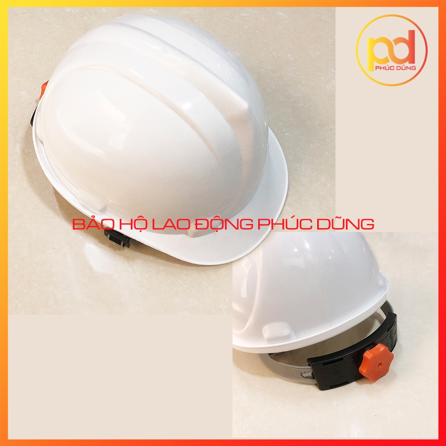 Mũ bảo hộ lao động giá rẻ màu trắng khoá vặn ôm sát đầu giá rẻ nón bảo hộ công nhân công trình tiện lợi phù hợp nam nữ
