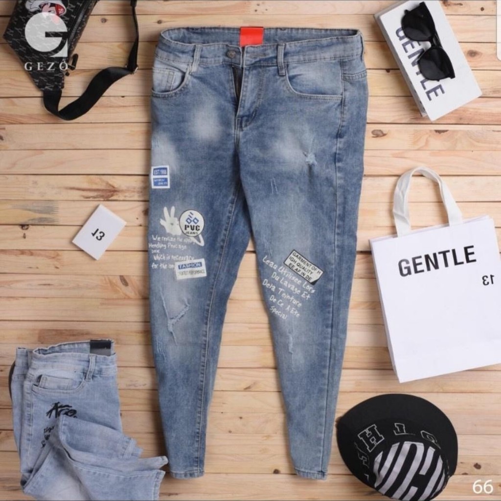 Quần Jean Nam Xanh Xám / Quần Jean Nam Xánh Trơn Chất Bò Cao Cấp Phong Cách AD66 | BigBuy360 - bigbuy360.vn