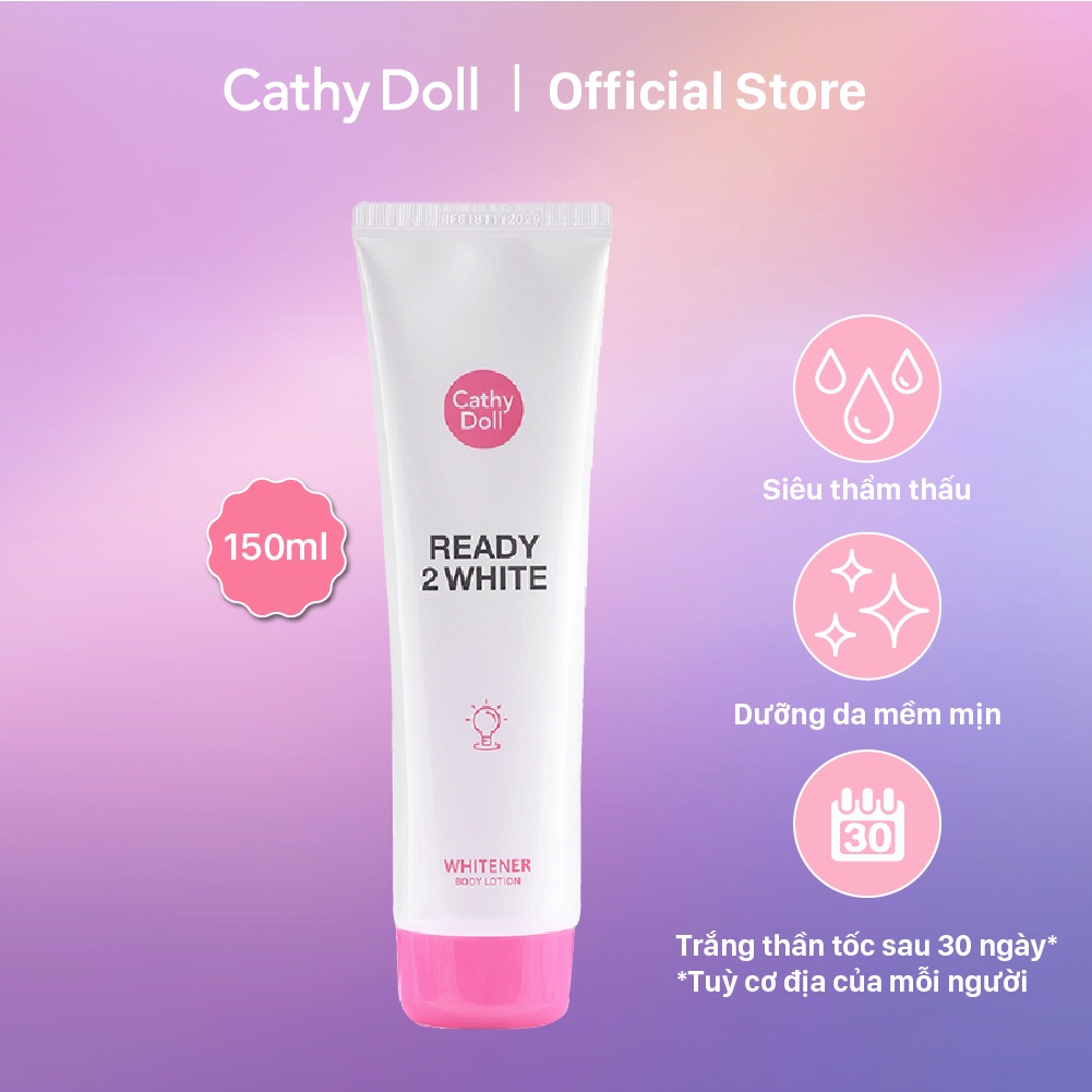 [Mã LTP50 giảm 50000 đơn 150000] Sữa Dưỡng Thể Cathy Doll Ready 2 White Whitener Body Lotion 150ml