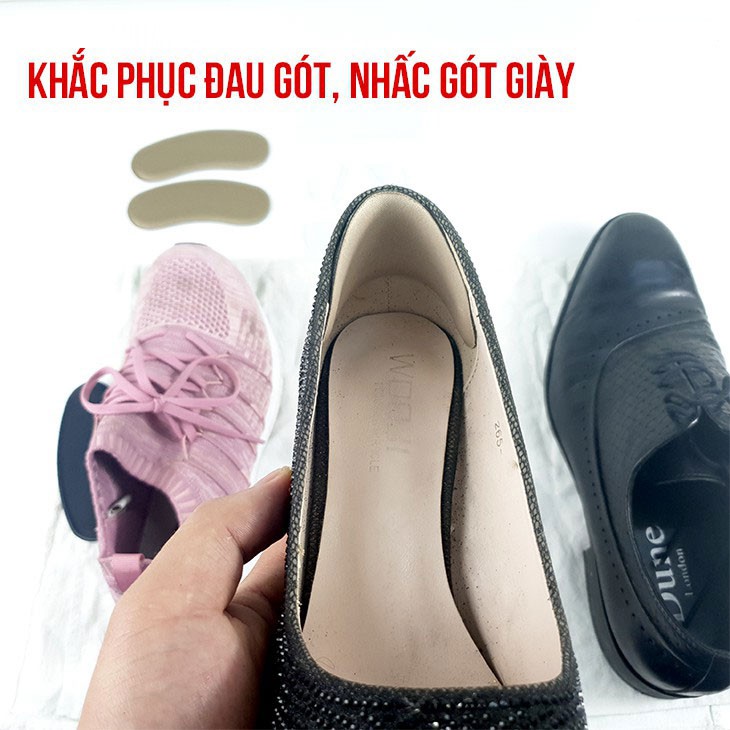 [ Chính Hãng ] Bộ dán lót giày sau gót chất liệu mouse chống đau chân màu đen nâu ngẫu nhiên 1CAP-LGV1