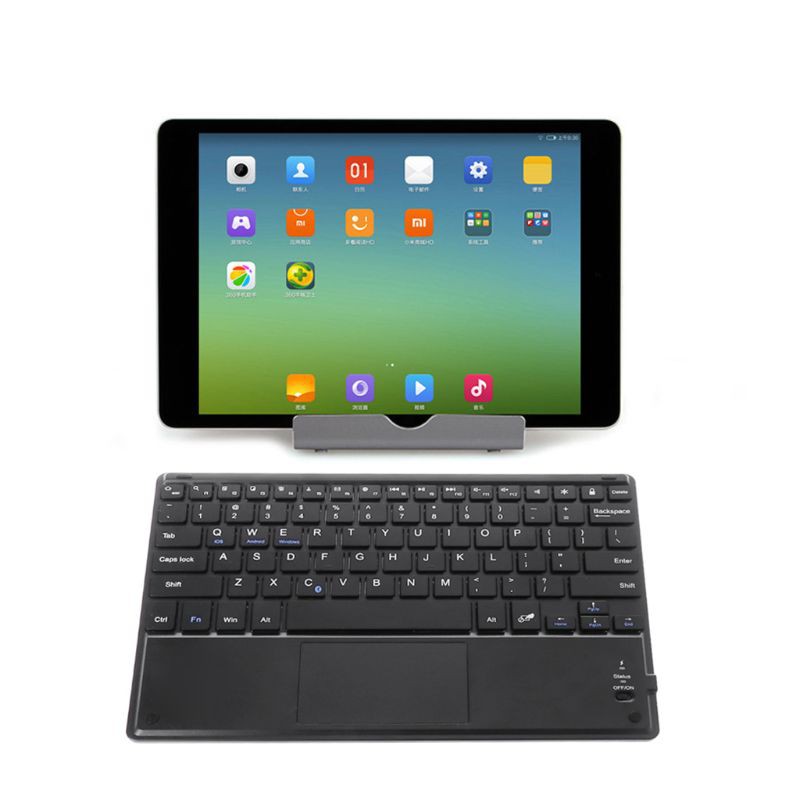 10 inch Slim Bluetooth Touch Keyboard Built-in Touchpad and Rechargeable Battery