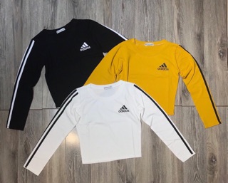 Áo croptop sọc das dài tay