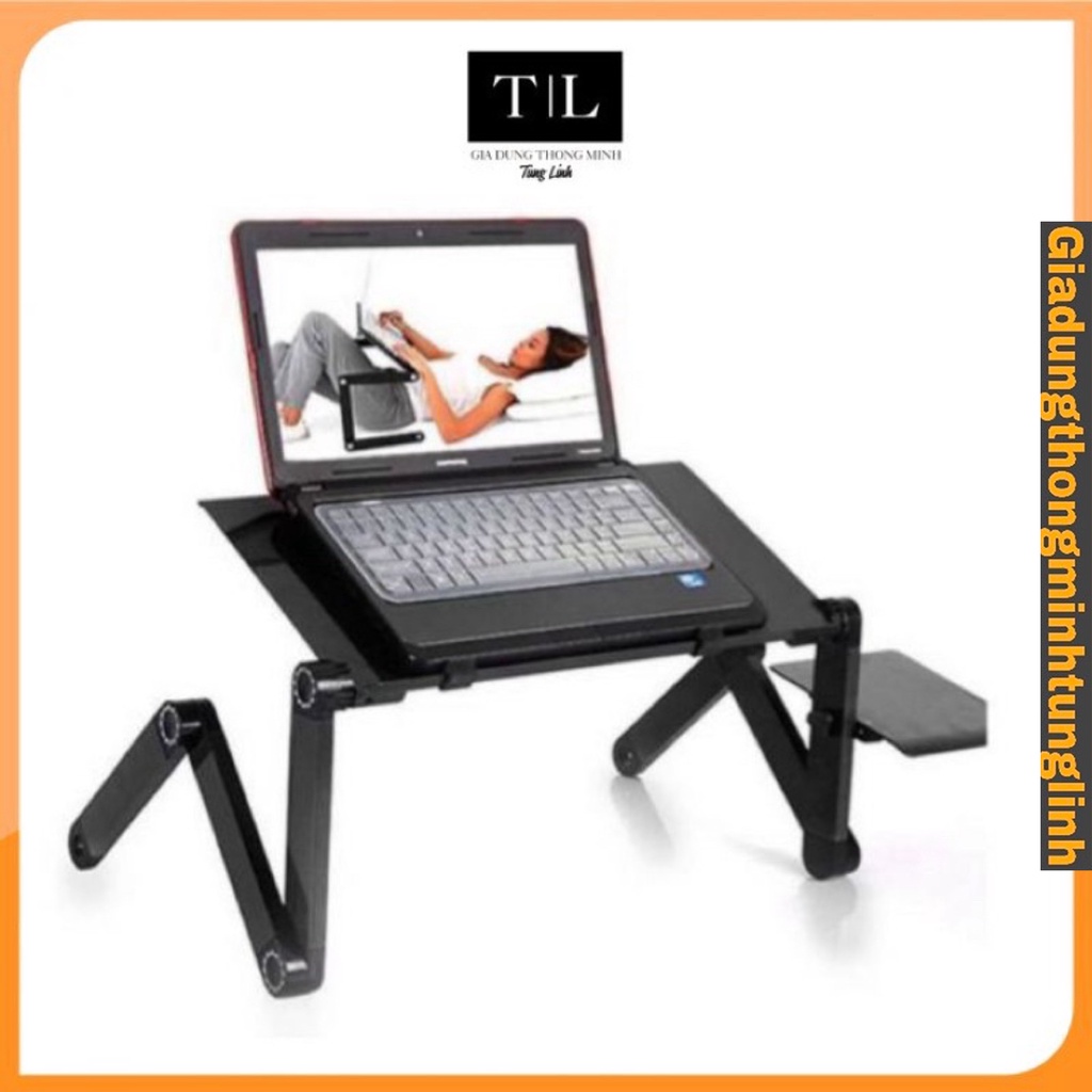 🍕𝑭𝑹𝑬𝑬𝑺𝑯𝑰𝑷🍕Bàn Để LAPTOP Đa Năng Bằng Nhôm có quạt tản nhiệt sử dụng thoải mái với mọi tư thế