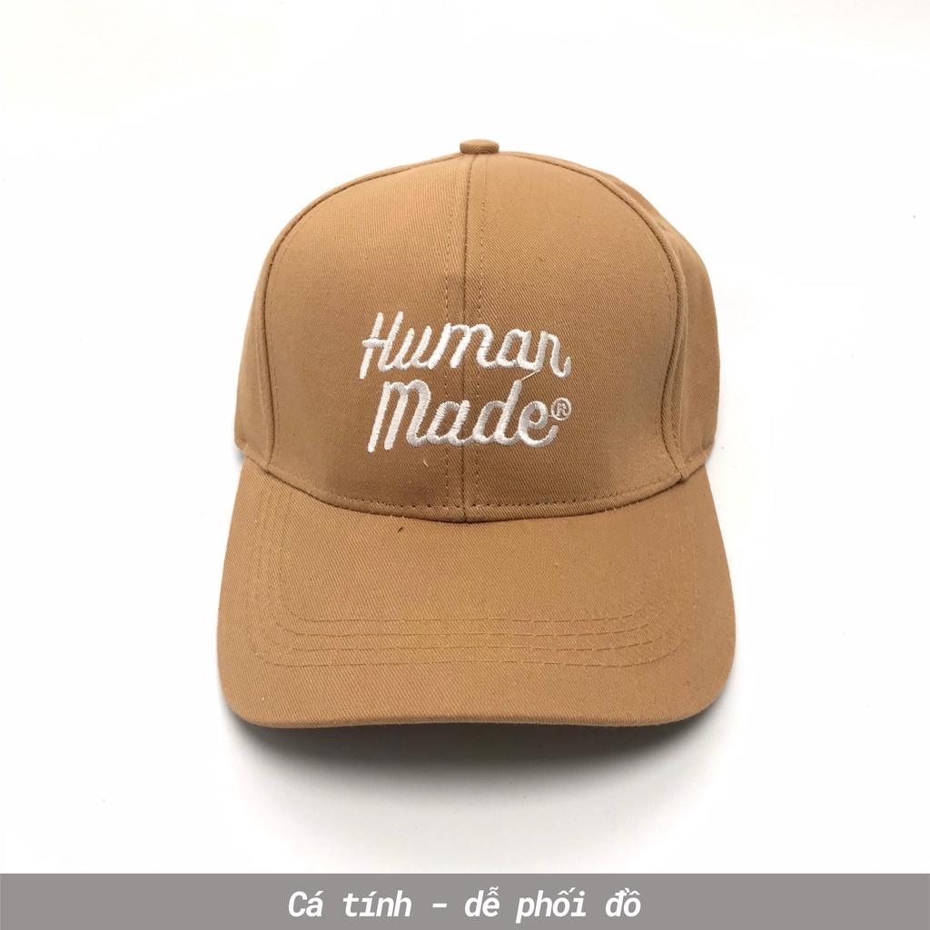 Mũ lưỡi trai Unisex  Nón kết Ulzzang thêu chữ HUMAN MADE chất kaki cao cấp Molly Fashion – NK19