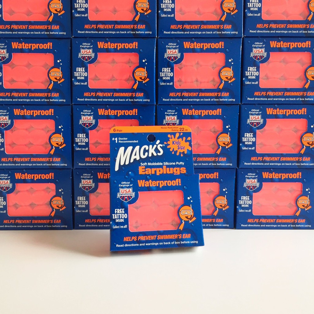Hộp 6 đôi nút bịt tai chống ồn Mack's Earplugs dành cho trẻ em, trẻ sơ sinh Nhập khẩu Mỹ