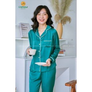 Bộ Lụa Xanh Lá - Dài Tay