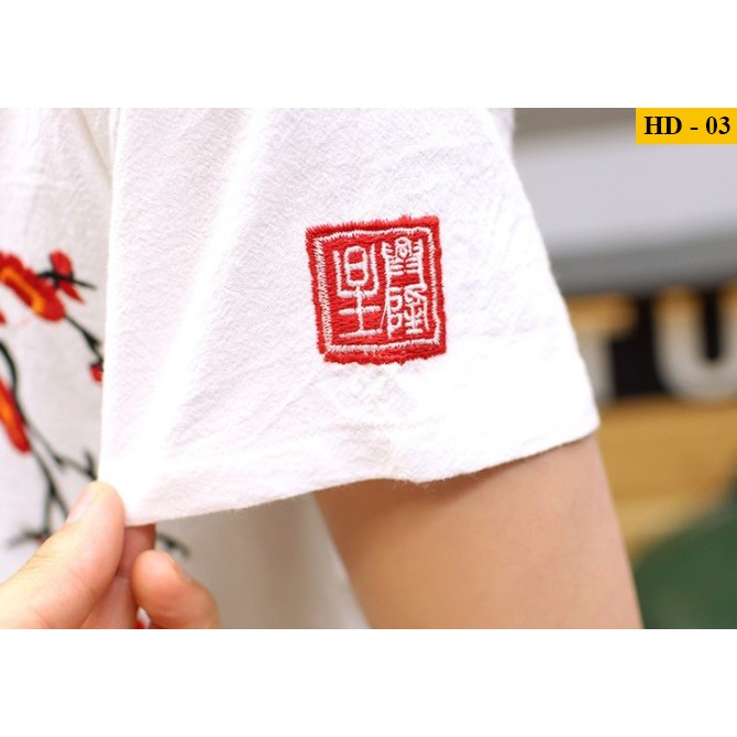 (Hàng Xuất chuẩn) Bộ Đũi Nam Thêu ( Mát - Nhẹ Như Không) | BigBuy360 - bigbuy360.vn