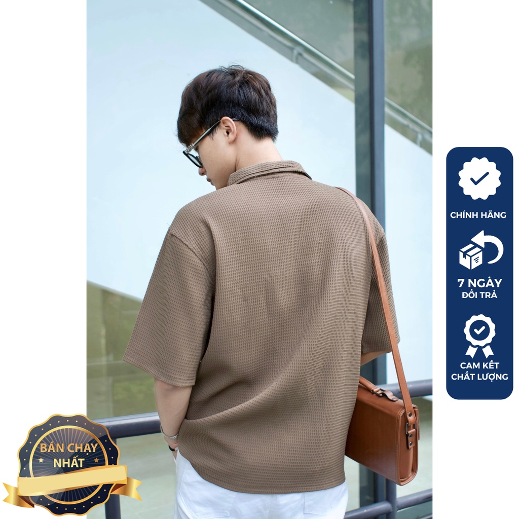 [𝑯𝒂̀𝒏𝒈 𝑯𝒊𝒆̣̂𝒖] Áo polo form rộng tay lỡ Unisex basic trẻ trung thun tổ ong | BigBuy360 - bigbuy360.vn