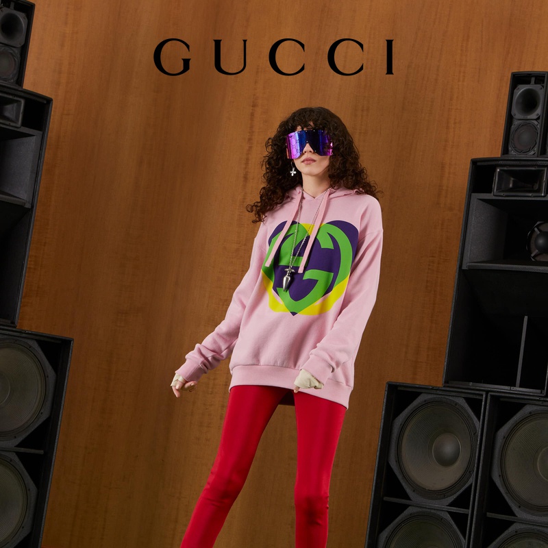 Áo Hoodie Gucci Phối Hình Trái Tim Đôi Thời Trang Cho Nam Nữ