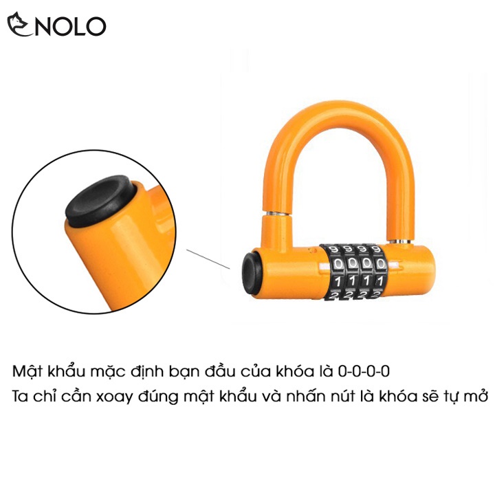 Ổ Khóa Chữ U 4 Số ZORO ZM1 Càng 12mm Chống Cắt Chống Khoan Chống Cưa Chịu Va Đập