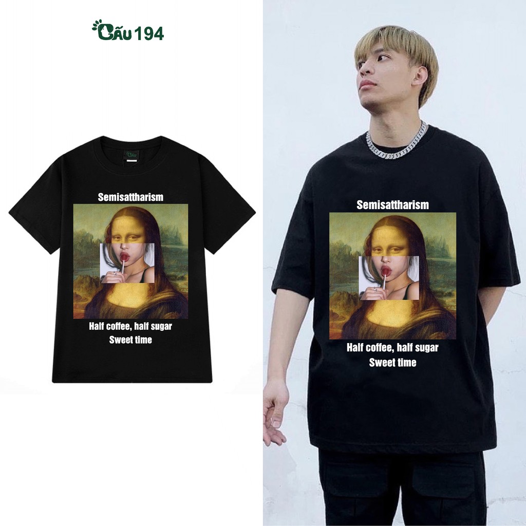 Áo thun tay lỡ GẤU194  Unisex form rộng vải 100% coton co dãn 4 chiều, phong cách Local Brand - Nàng Mona Lisa