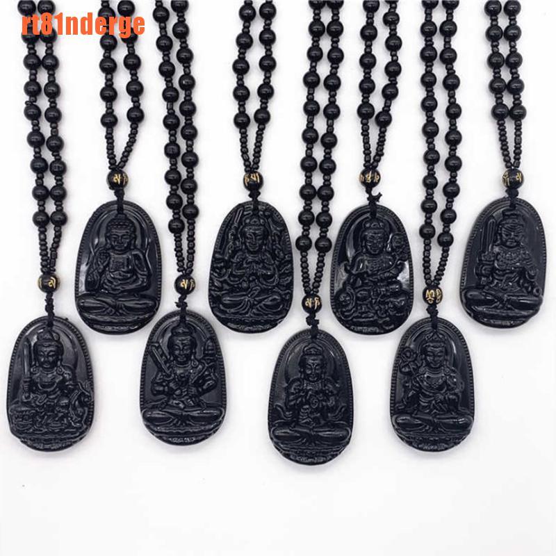 1 Mặt vòng cổ Đá Obsidian Hình Phật May Mắn