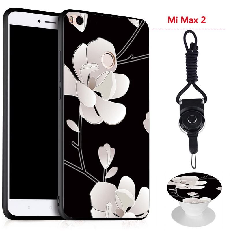 For Xiaomi Mi Max 2 Silica Gel Soft Phone Case With the Airbag Phone Bracket And String