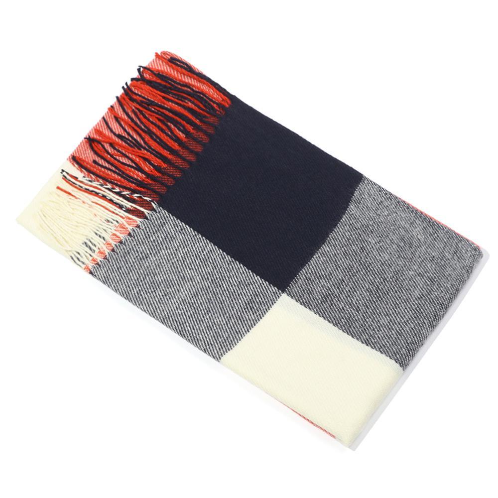 DIACHAVN Khăn Choàng Cổ Vải Cashmere Họa Tiết Kẻ Sọc Thời Trang Thu Đông Cho Nữ