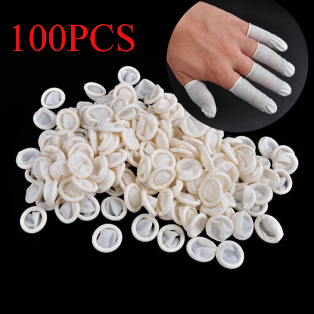 UUMIR Bộ 100 bao ngón tay cao su chống trượt dùng 1 lần tiện lợi