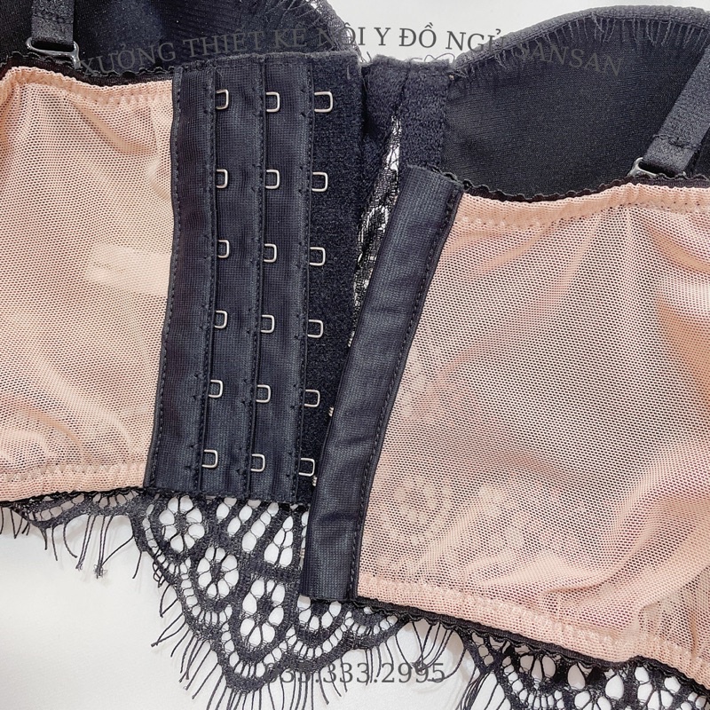 Móc cài 3 nấc 6 hàng bản 11,5 cm phụ liệu áo bra, váy, corset
