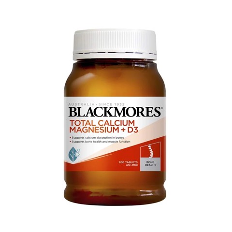 Blackmores Total Calcium & Magnesium + D3 200 Tablets - Viên uống tổng hợp bổ sung Canxi, Magie và D3