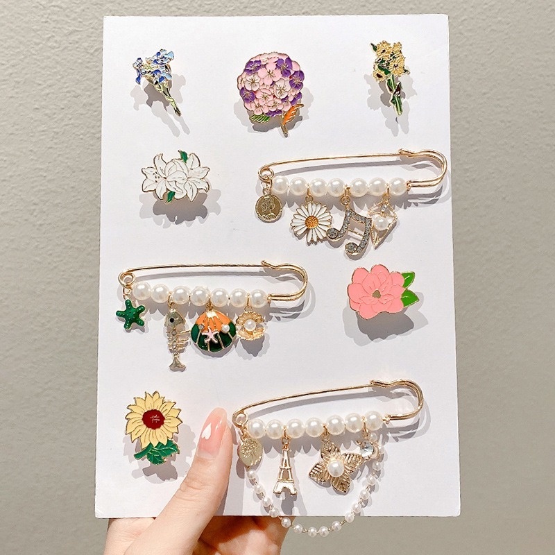 Trâm Cài Áo Hình Bông Hoa Đính Ngọc Trai Dễ Thương