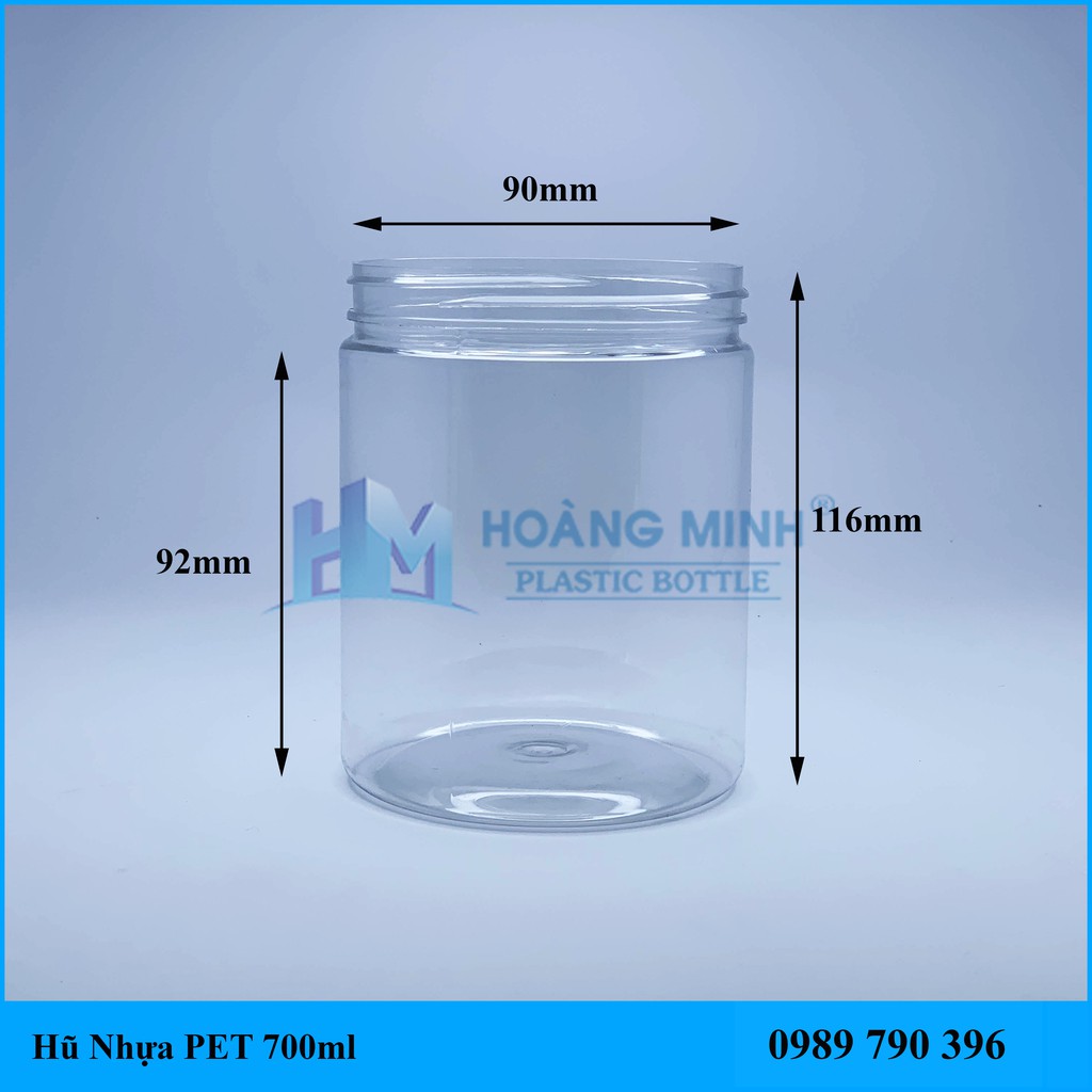 Hũ Nhựa PET 700ml Nắp Nhựa Giá (Sỉ) Xuất Xưởng mua tối thiểu 91 chiếc add zalo 0989 790 396