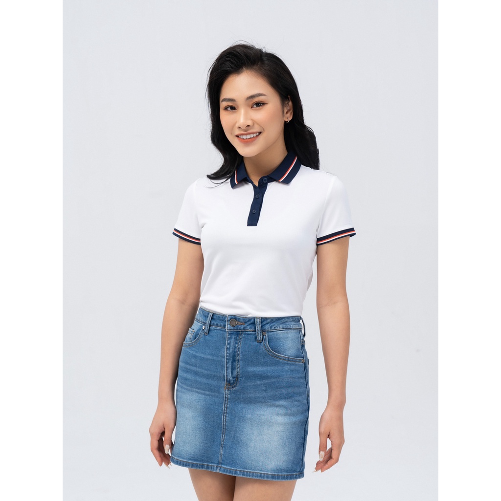 Áo polo nữ YODY coolmax cổ bo phối màu, trẻ trung, thoáng mát -  APN5304