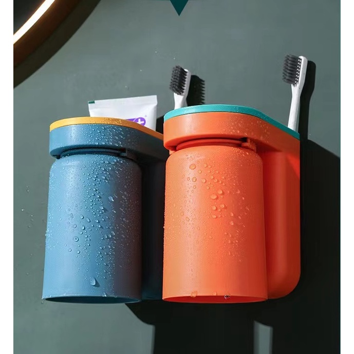 Giá Đựng Bàn Chải Đánh Răng Kèm Cốc Úp Ngược
