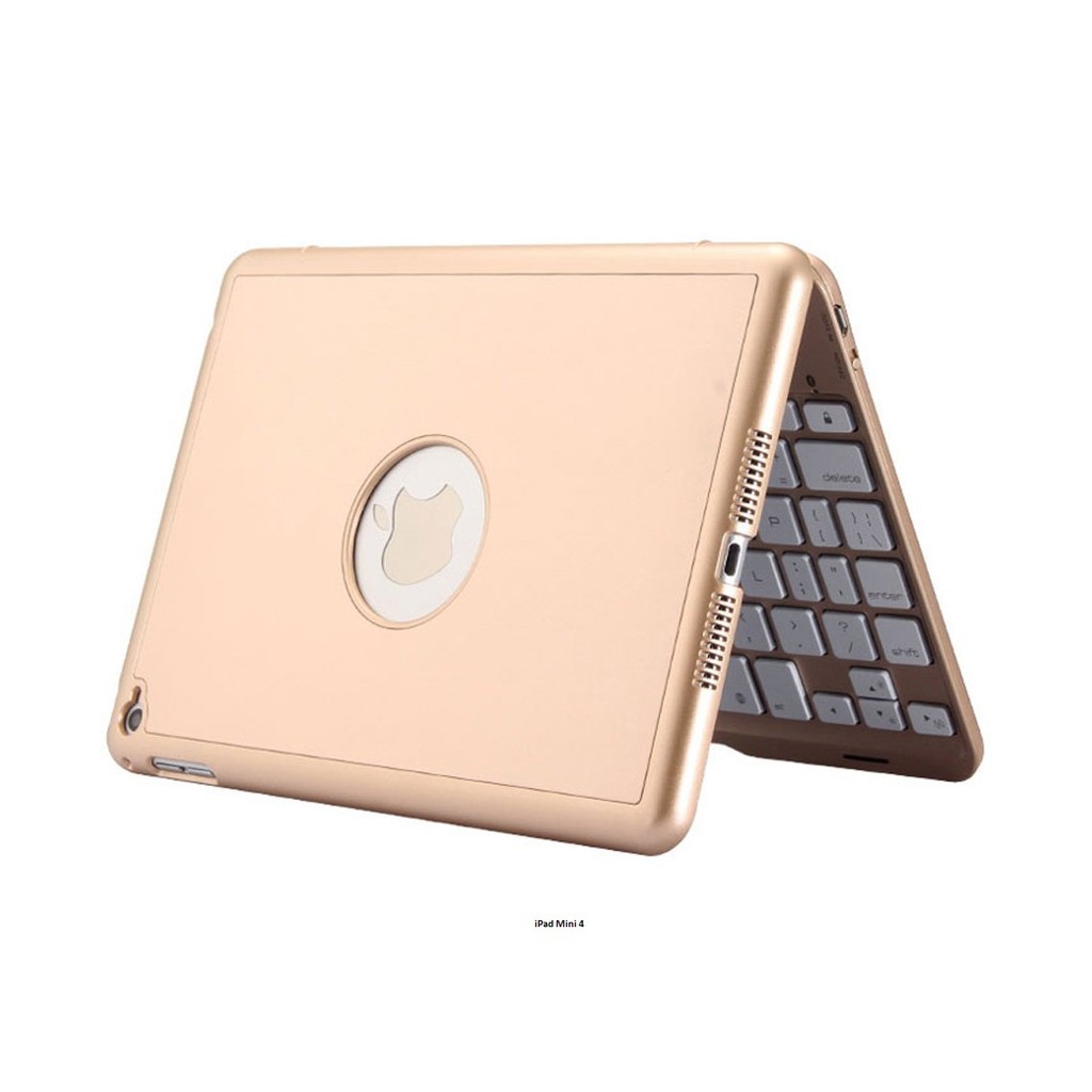 Bàn phím Bluetooth F8S kiêm ốp lưng cho iPad Mini 4 (Gold)