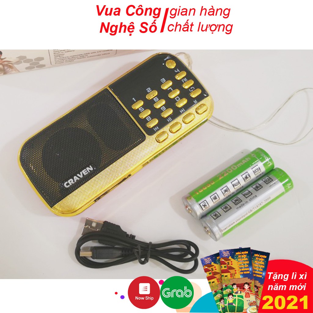 Loa Craven CR-836s ,máy nghe nhạc, đài FM, học tiếng anh hỗ trợ kết nối thẻ nhớ, USB