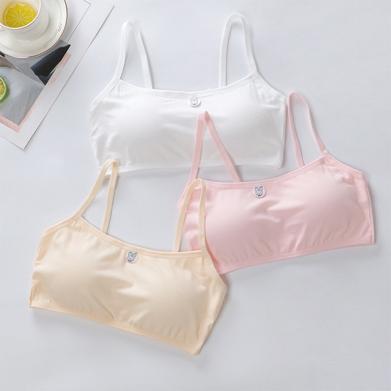Áo Bra Nữ Thỏ Cotton Học Sinh Có Miếng Đệm