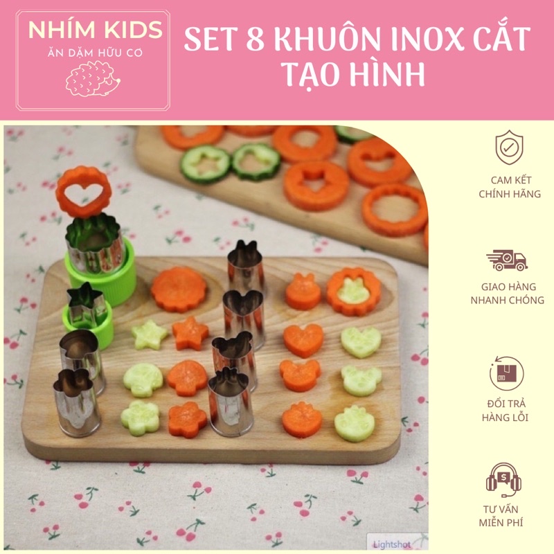 Bộ 8 khuôn cắt tạo hình bằng inox