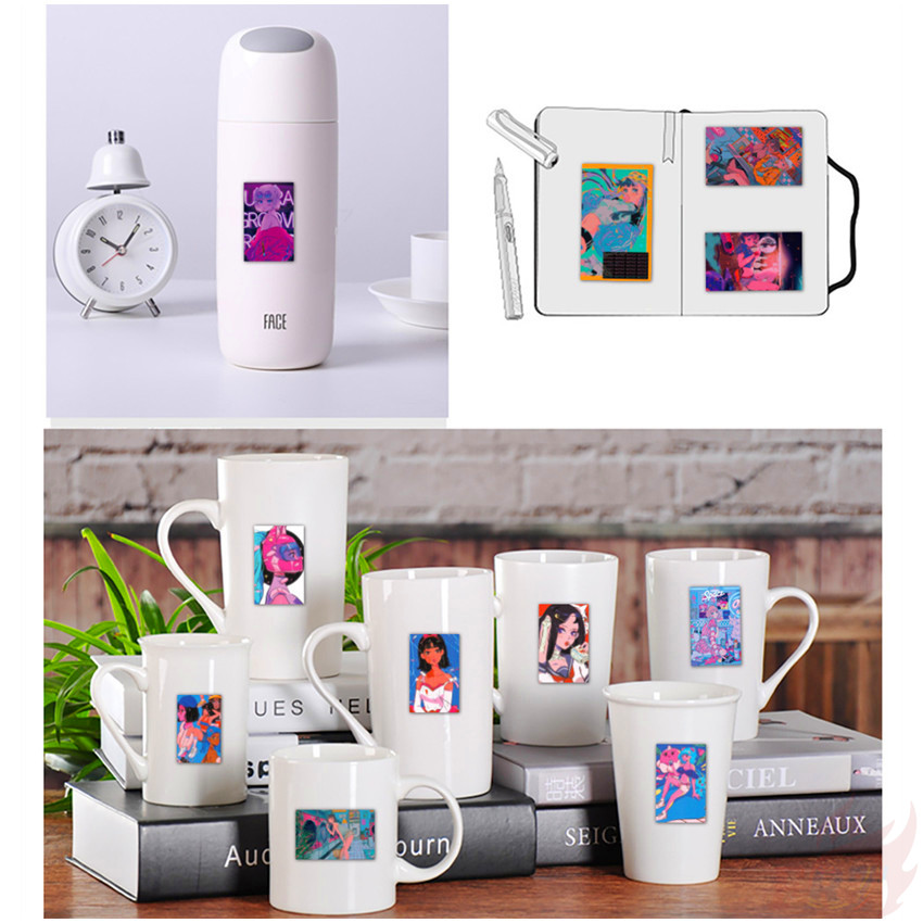 Set 50 hình dán cô gái POP JDM Harajuku 03 chống thấm nước DIY