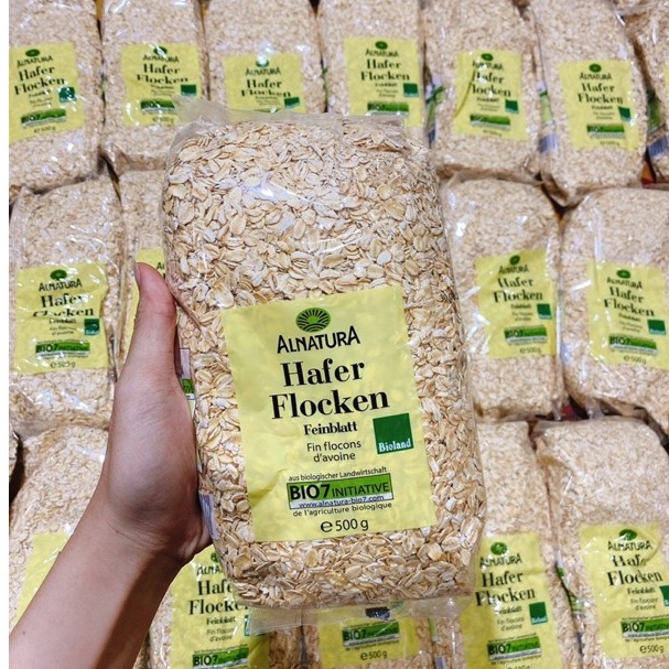 Yến mạch Cán Dẹt &amp; Cán Vỡ Hafer Flocken 500gr, yến mạch giảm cân và ăn kiêng