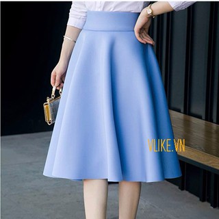 Chân váy xòe dài  full size, chân váy dài  qua gối thiết kế kiểu dáng vintage nhiều màu, chân váy xòe dài nhiều màu