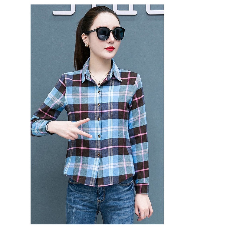 Áo sơ mi nữ kẻ sọc phối màu trẻ trung Sm83