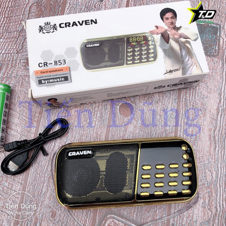 Loa nghe Craven RC 853 thẻ nhớ, Usb, FM tặng kèm 3 pin dung lượng cao nhỏ gọn âm thanh chất lượng giá hợp lý ♥️♥️