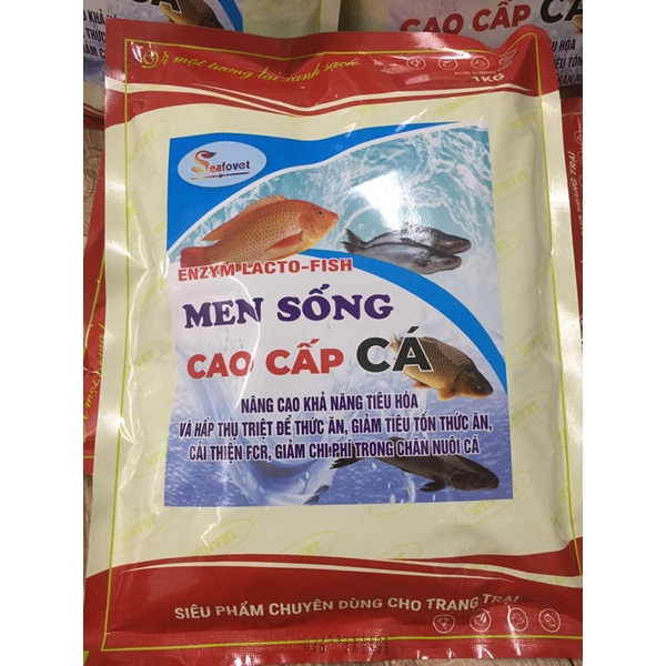 Men tiêu hoá cá cao cấp 1kg bổ sung lợi khuẩn tăng cường hấp thu thức ăn, giảm bệnh đường tiêu hoá, hỗ trợ vỗ béo cá