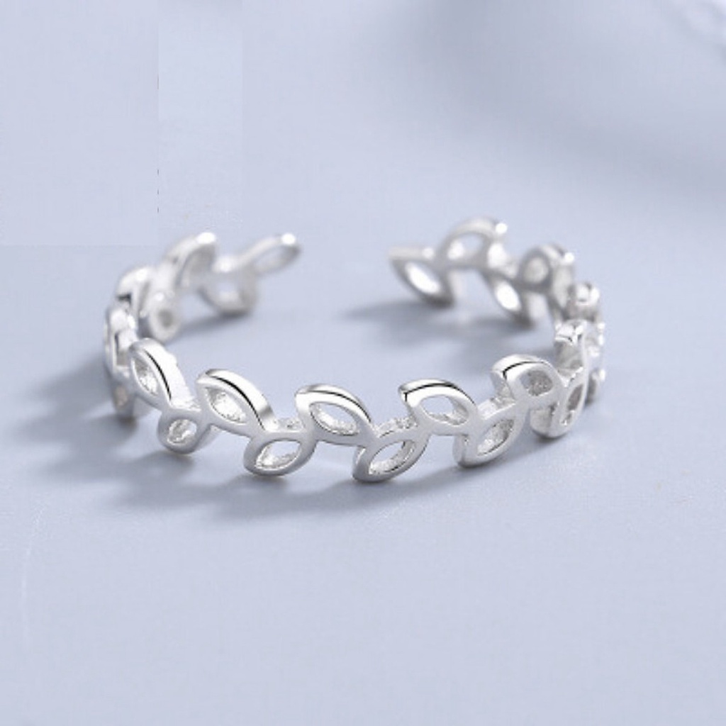 Nhẫn Bạc TQJ-N03 Chất Liệu Bạc 925 Hình Vòng Nguyệt Quế, Tự Tin Chiến Thắng, Kích Thước Tùy Chỉnh