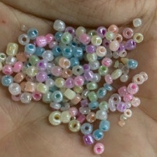 10/25/50gam cườm trung 3-3.6mm màu pastel đính kết quần áo, handmade
