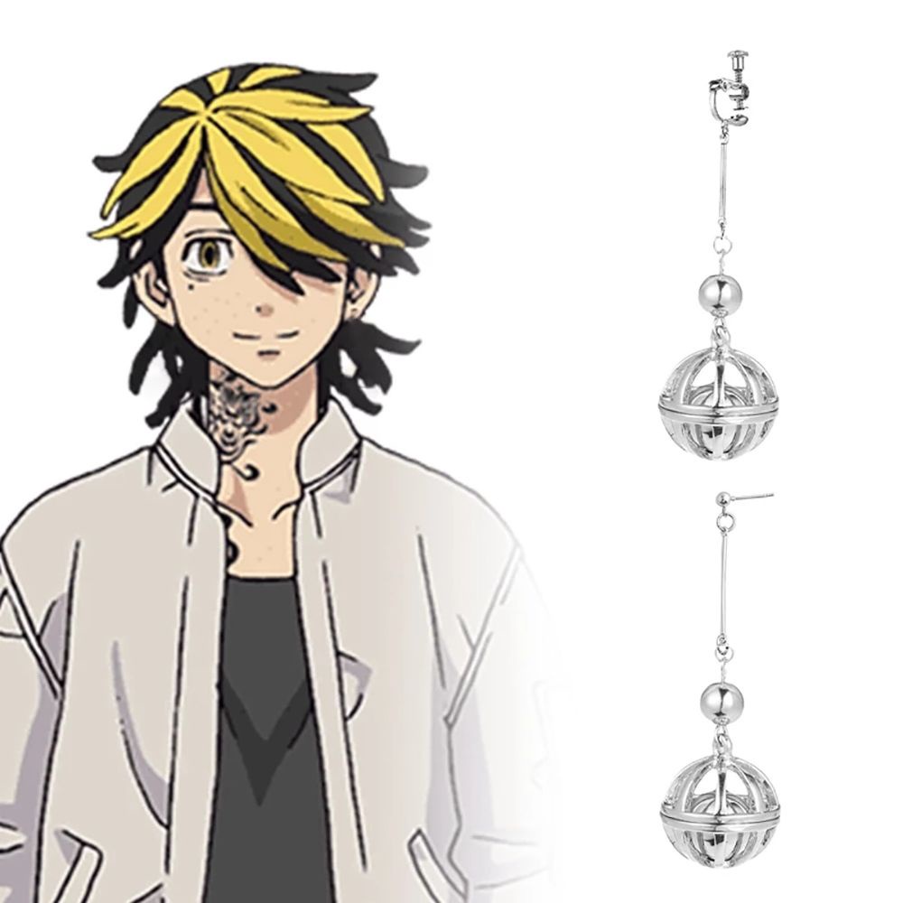 Khuyên Tai Dạng Kẹp Bằng Kim Loại Họa Tiết Anime Tokyo Revengers Sáng Tạo Nhiều Màu Sắc Thời Trang Cho Nữ