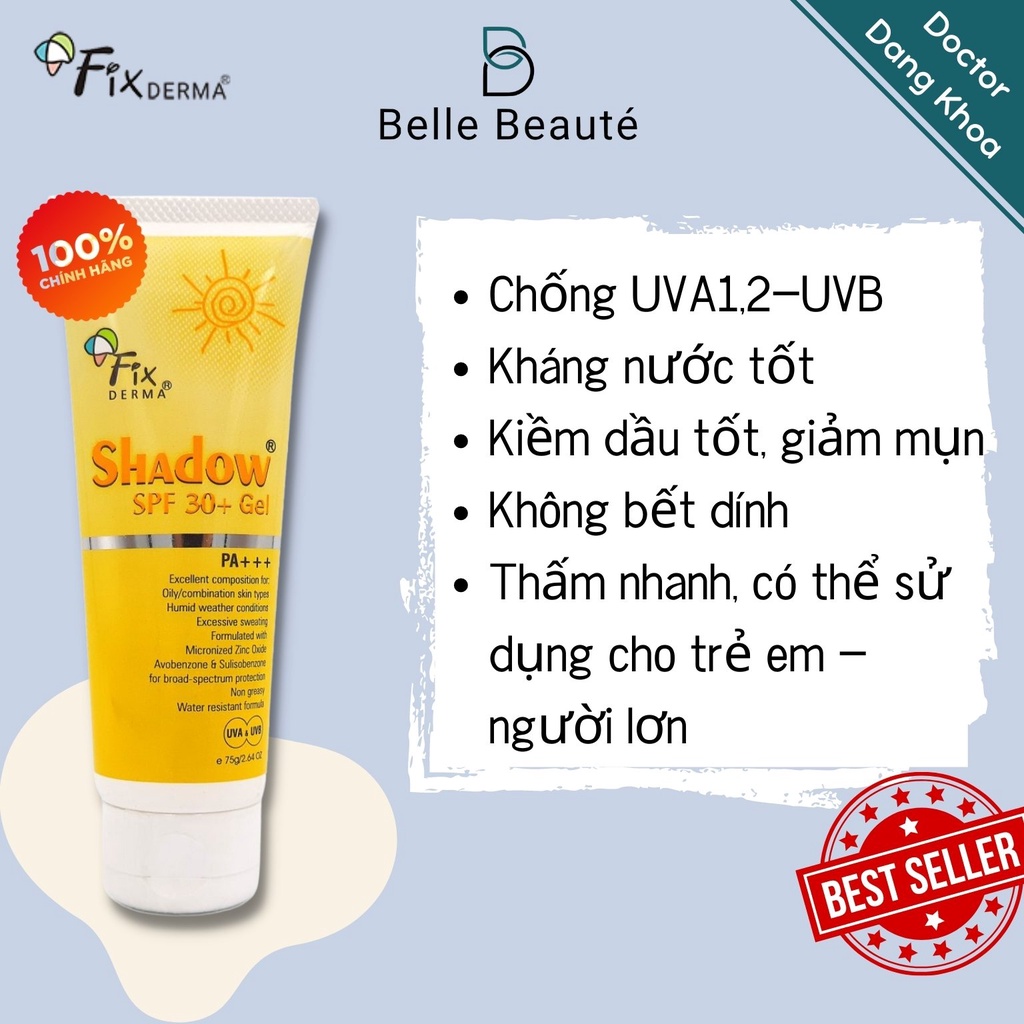 Kem chống Nắng Fixderma Shadow Cream SPF50+ và Gel SPF30+ Dành cho mọi loại da | CHÍNH HÃNG
