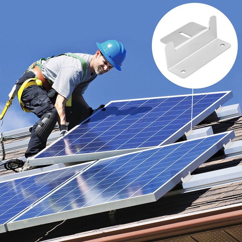 Bộ 8 Giá Đỡ Tấm Pin Năng Lượng Mặt Trời Hình Chữ Z Kèm Đai Ốc Và Bu Lông Bằng Hợp Kim Nhôm