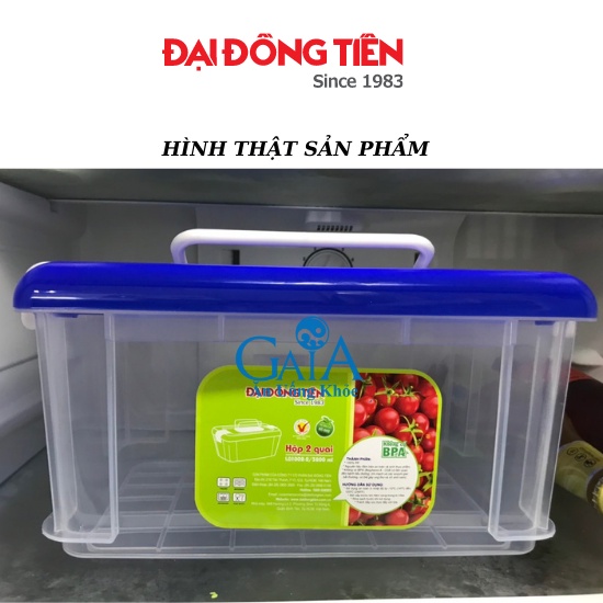 Hộp Nhựa 2 quai cài Đại Đồng Tiến an toàn cho sức khỏe đựng thực phẩm, đồ khô, kim chi vừa vặn với các ngăn tủ lạnh