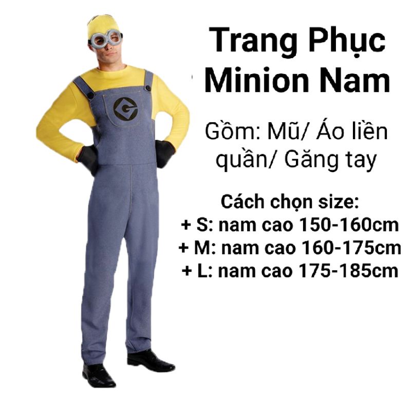 Bộ quần áo hoá trang Minion người lớn và trẻ em cực kỳ dễ thương