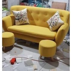 Ảnh thật sofa nỉ khung gỗ tự nhiên nhiều màu sắc tùy chọn -  ghế sôfa kích thước dài 1m8