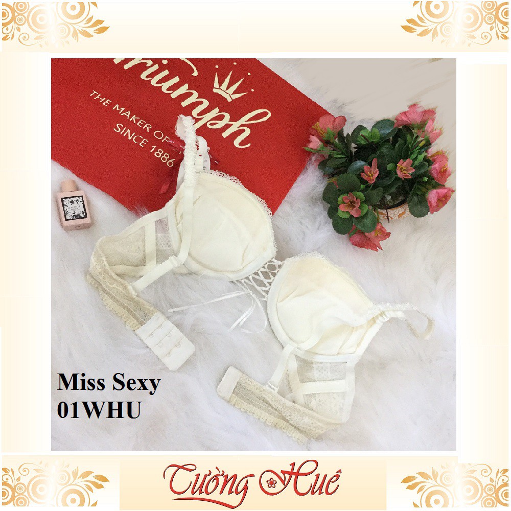 SALE SALE SALE - Áo lót nữ Triumph Miss Sexy 01 WHU cúp bầu ngang lưng ren.